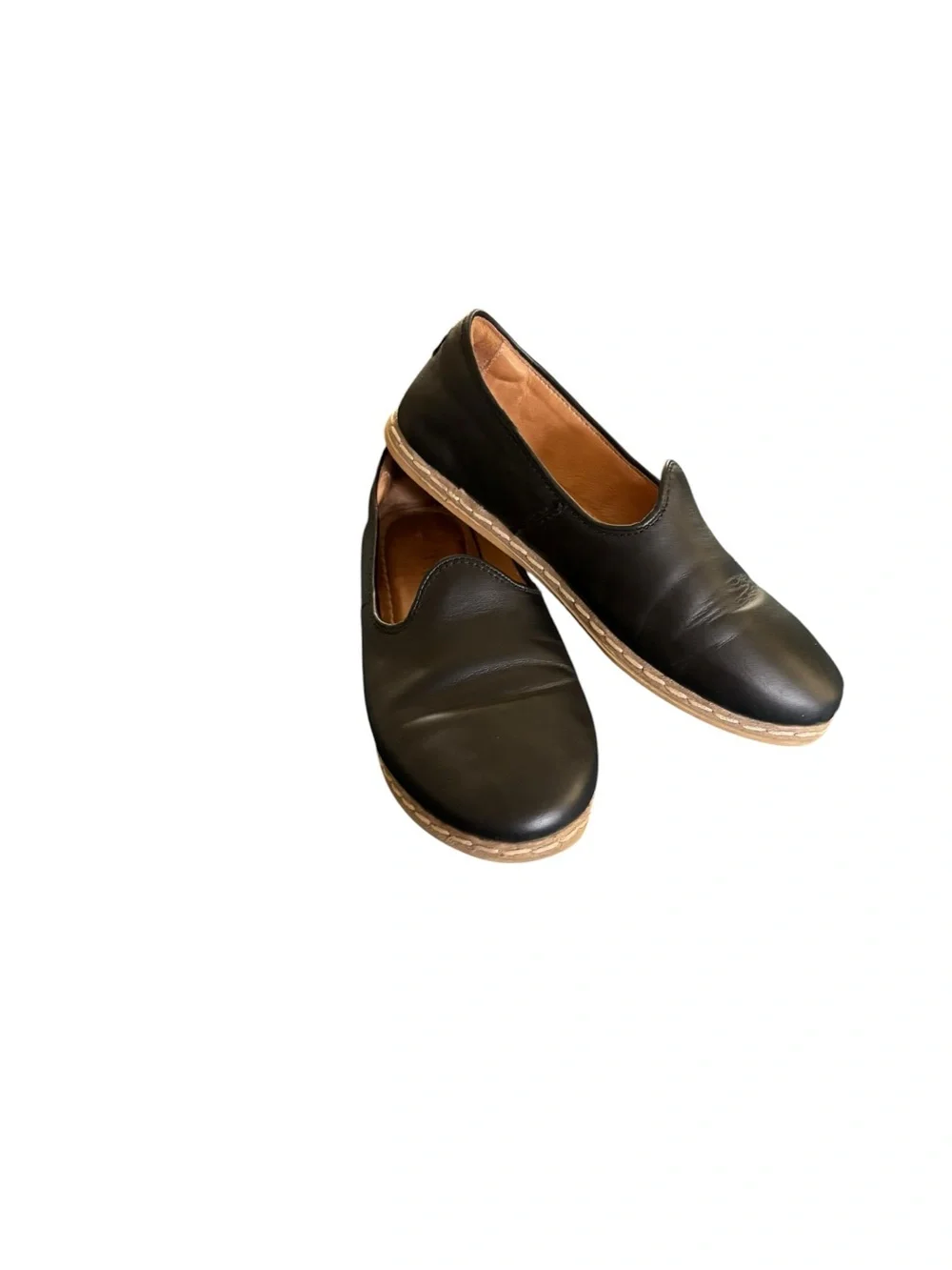 Charix Black Leather Slip On Shoes Minimalist Comfort Loafers Sz 37.5/7.5